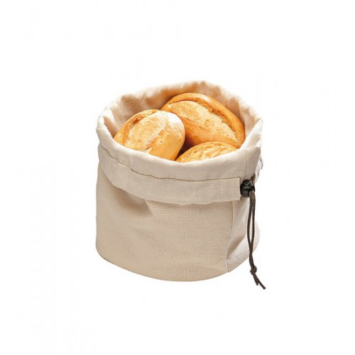 "Pizza & Bread" - Round canvas bag, голяма платнена торбичка за хляб 